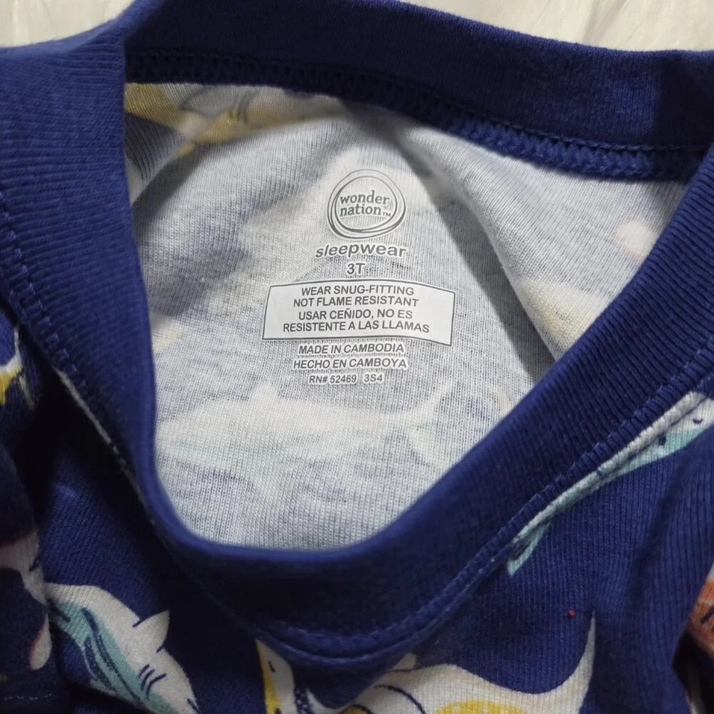 Wonder Nation Shark 2 Piece Pajama Set